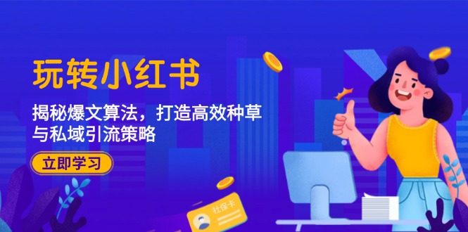玩转小红书：揭秘爆文算法，打造高效种草与私域引流策略网赚项目-副业赚钱-互联网创业-资源整合八方网创