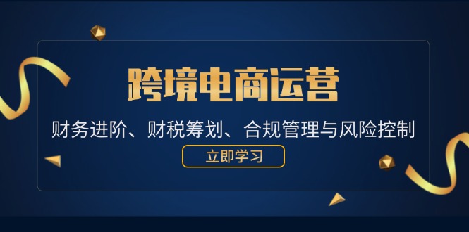 跨境电商运营：财务进阶、财税筹划、合规管理与风险控制网赚项目-副业赚钱-互联网创业-资源整合八方网创