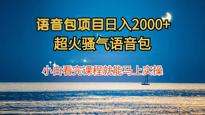 语音包项目 日入2000+ 超火骚气语音包小白看完课程就能马上实操网赚项目-副业赚钱-互联网创业-资源整合八方网创