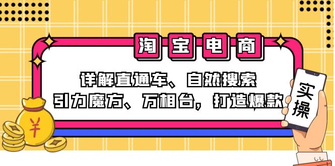 2024淘宝电商课程：详解直通车、自然搜索、引力魔方、万相台，打造爆款网赚项目-副业赚钱-互联网创业-资源整合八方网创