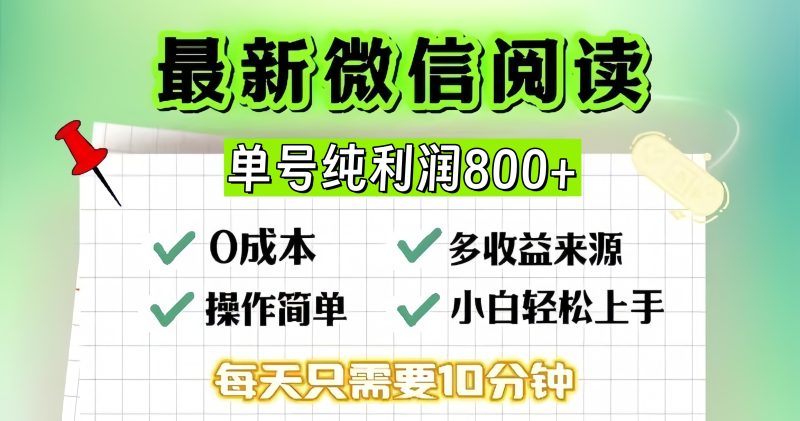 微信自撸阅读升级玩法,只要动动手每天十分钟,单号一天800+,简单0零…网赚项目-副业赚钱-互联网创业-资源整合八方网创