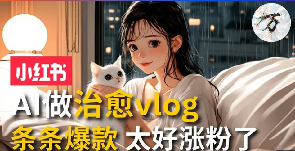 AI治愈系vlog动画视频，小红书1个月轻松涨粉破万，商单报价1500+日入2000+网赚项目-副业赚钱-互联网创业-资源整合八方网创