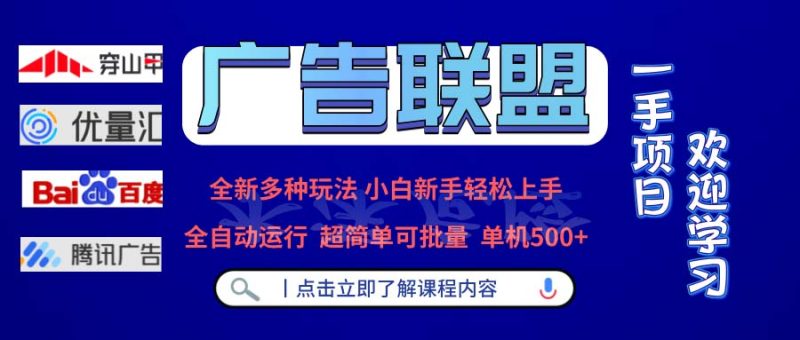 广告联盟 全新多种玩法 单机500+  全自动运行  可批量运行网赚项目-副业赚钱-互联网创业-资源整合八方网创