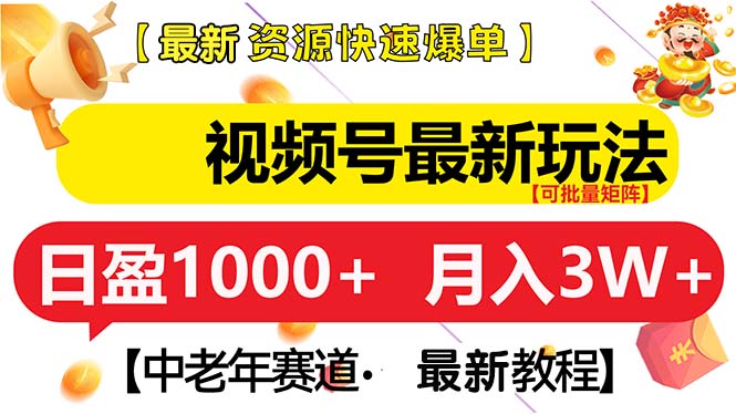 视频号最新玩法 中老年赛道 月入3W+网赚项目-副业赚钱-互联网创业-资源整合八方网创