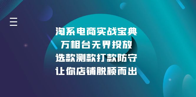 淘系电商实战宝典：万相台无界投放，选款测款打款防守，让你店铺脱颖而出网赚项目-副业赚钱-互联网创业-资源整合八方网创