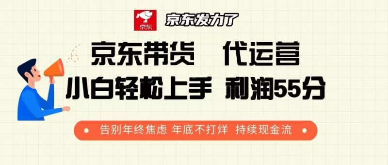 京东带货 代运营 利润55分 告别年终焦虑 年底不打烊 持续现金流网赚项目-副业赚钱-互联网创业-资源整合八方网创