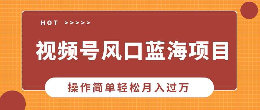 视频号风口蓝海项目，中老年人的流量密码，操作简单轻松月入过万网赚项目-副业赚钱-互联网创业-资源整合八方网创