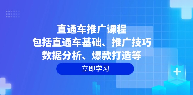 直通车推广课程：包括直通车基础、推广技巧、数据分析、爆款打造等网赚项目-副业赚钱-互联网创业-资源整合八方网创