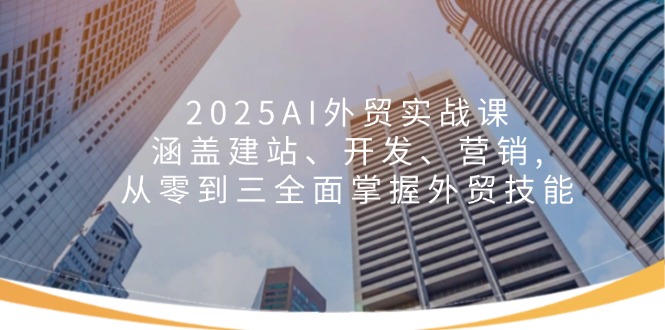 2025AI外贸实战课：涵盖建站、开发、营销, 从零到三全面掌握外贸技能网赚项目-副业赚钱-互联网创业-资源整合八方网创