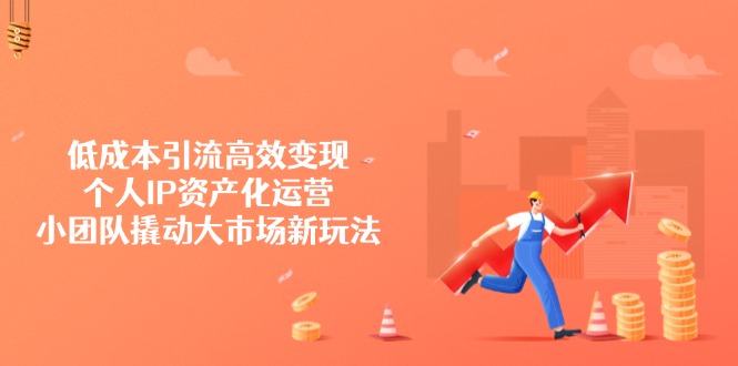低成本引流高效变现，个人IP资产化运营，小团队撬动大市场新玩法网赚项目-副业赚钱-互联网创业-资源整合八方网创