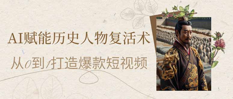 AI赋能历史人物复活术：从0到1打造爆款短视频网赚项目-副业赚钱-互联网创业-资源整合八方网创