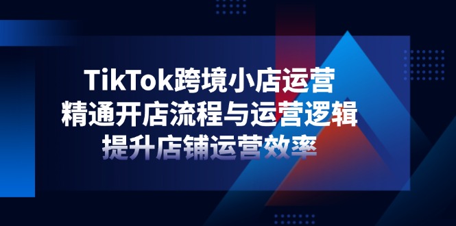 TikTok跨境小店运营，精通开店流程与运营逻辑，提升店铺运营效率网赚项目-副业赚钱-互联网创业-资源整合八方网创