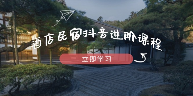 酒店民宿抖音进阶课程，掌握流量渠道与推流逻辑，打造爆款内容网赚项目-副业赚钱-互联网创业-资源整合八方网创