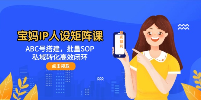 宝妈IP人设矩阵课：ABC号搭建，批量SOP，私域转化高效闭环网赚项目-副业赚钱-互联网创业-资源整合八方网创