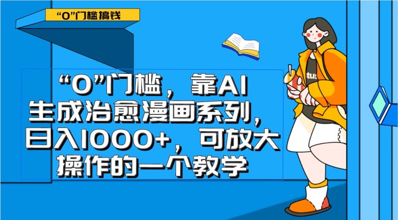 0门槛，靠AI生成治愈漫画系列，日入1000+，可放大操作的一个教学网赚项目-副业赚钱-互联网创业-资源整合八方网创