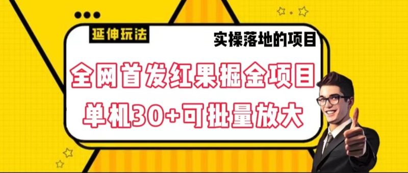 全网首发红果掘金项目，简单操作单机30＋可批量放大网赚项目-副业赚钱-互联网创业-资源整合八方网创