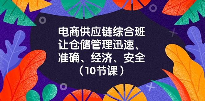 电商供应链综合班，让仓储管理迅速、准确、经济、安全！（10节课）网赚项目-副业赚钱-互联网创业-资源整合八方网创