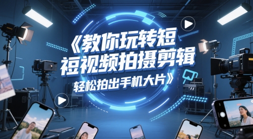 教你玩转短视频拍摄剪辑，轻松拍出手机大片网赚项目-副业赚钱-互联网创业-资源整合八方网创
