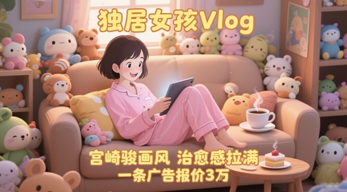 单个账号涨粉71W！用AI制作独居女孩Vlog，宫崎骏画风，治愈感拉满，一条广告报价3W网赚项目-副业赚钱-互联网创业-资源整合八方网创