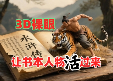 书本人物裸眼3D视频，新的玩法，流量超猛，保姆级教程网赚项目-副业赚钱-互联网创业-资源整合八方网创