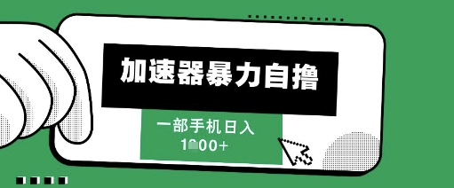 205新风口，加速器暴力自撸，单机日入1k+网赚项目-副业赚钱-互联网创业-资源整合八方网创