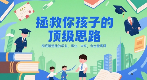 付费文章：拯救你孩子的顶级思路，彻底聊透他的学业、事业、未来，含金量满满网赚项目-副业赚钱-互联网创业-资源整合八方网创
