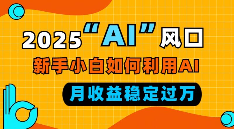 2025“ AI ”风口，新手小白如何利用ai，每月收益稳定过万网赚项目-副业赚钱-互联网创业-资源整合八方网创