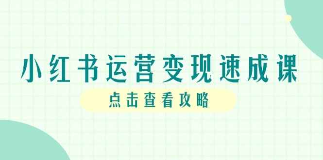 小红书运营变现速成课，账号搭建到暴力起号，个人IP全流程指南网赚项目-副业赚钱-互联网创业-资源整合八方网创